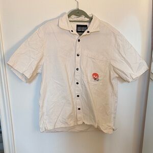 Saint + Sinner Men’s White Button-Down Shirt Jacket with Graphic